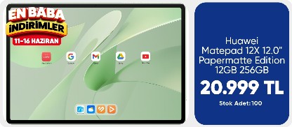 Huawei Matepad 12X 12.0" Papermatte Edition 12GB 256GB Yeşil + Klavye