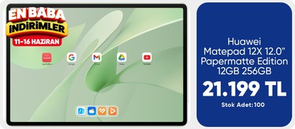 Huawei Matepad 12X 12.0" Papermatte Edition 12GB 256GB Yeşil + Klavye