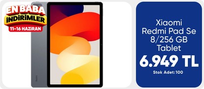 Xiaomi Redmi Pad Se 8/256 GB Tablet (Xiaomi Türkiye Garantili)