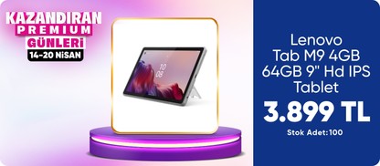Lenovo Tab M9 4gb 64GB 9" Hd IPS Tablet +Kýlýf + Ekran Filmi ZAC30155TR