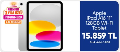 Apple iPad A16 11" 128GB Wi-Fi Tablet Gümüş MD3Y4TU/A