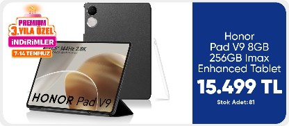 Honor Pad V9 8GB 256GB Imax Enhanced + Kılıf + Kalem