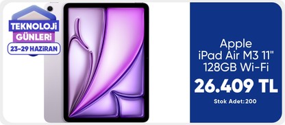 Apple iPad Air M3 11" 128GB Wi-Fi Mor MCA04TU/A