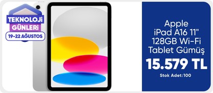 Apple iPad A16 11" 128GB Wi-Fi Tablet Gümüş MD3Y4TU/A