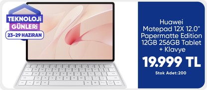 Huawei Matepad 12X 12.0" Papermatte Edition 12GB 256GB Pembe + Klavye