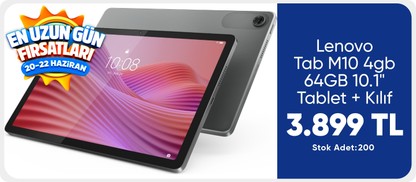 Lenovo Tab M10 4gb 64GB 10.1" Tablet + Kılıf ZAEH0060TR