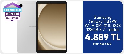 Samsung Galaxy Tab A9 Wi-Fi SM-X110 8GB 128GB 8.7" Tablet Mystic Silver
