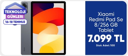Xiaomi Redmi Pad Se 8/256 GB Tablet (Xiaomi Türkiye Garantili)