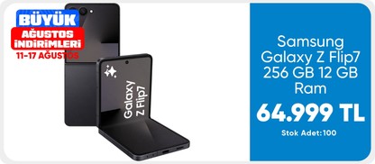 Samsung Galaxy Z Flip7 256 GB 12 GB Ram (Samsung Türkiye Garantili) Gece Siyahı