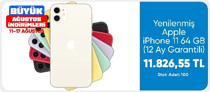 Yenilenmiş Apple iPhone 11 64 GB (12 Ay Garantili) - B Grade