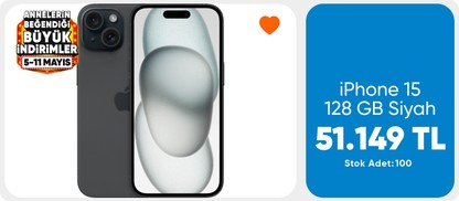 iPhone 15 128 GB siyah