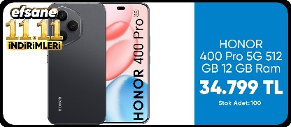 HONOR 400 Pro 5G 512 GB 12 GB Ram (Honor Türkiye Garantili) Gece Siyahı