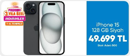 iPhone 15 128 GB siyah