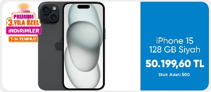 iPhone 15 128 GB siyah
