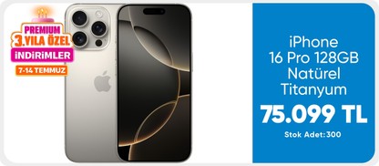 iPhone 16 Pro 128GB Natürel Titanyum