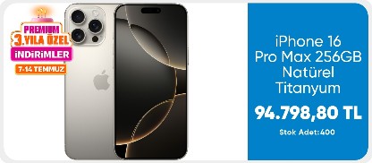 iPhone 16 Pro Max 256GB Natürel Titanyum