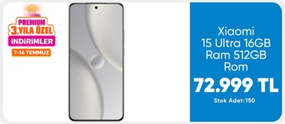 Xiaomi 15 Ultra 16GB Ram 512GB Rom, Beyaz