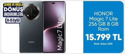 HONOR Magic 7 Lite 256 GB 8 GB Ram (Honor Türkiye Garantili) Siyah