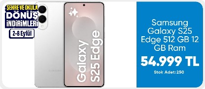 Samsung Galaxy S25 Edge 512 GB 12 GB Ram (Samsung Türkiye Garantili) Titanyum Gümüş