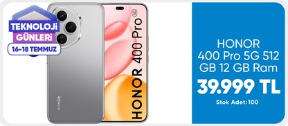 HONOR 400 Pro 5G 512 GB 12 GB Ram (Honor Türkiye Garantili) Gri