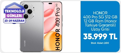 HONOR 400 Pro 5G 512 GB 12 GB Ram (Honor Türkiye Garantili) Uzay Grisi