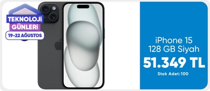 iPhone 15 128 GB siyah