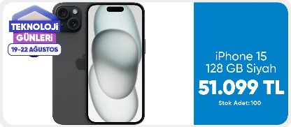 iPhone 15 128 GB siyah