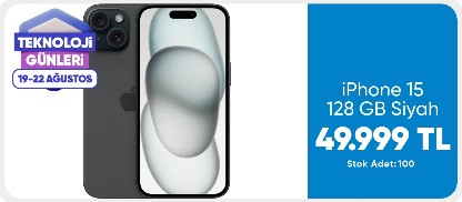 iPhone 15 128 GB siyah