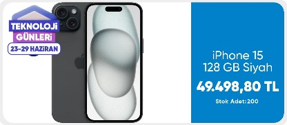 iPhone 15 128 GB Siyah