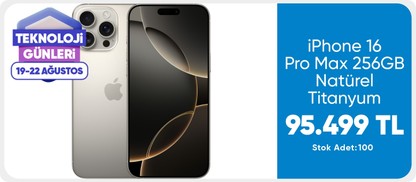 iPhone 16 Pro Max 256GB Natürel Titanyum