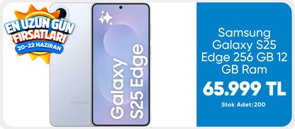 Samsung Galaxy S25 Edge 256 GB 12 GB Ram (Samsung Türkiye Garantili) Titanyum Buz Mavisi