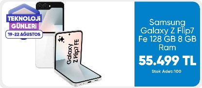Samsung Galaxy Z Flip7 Fe 128 GB 8 GB Ram (Samsung Türkiye Garantili) Beyaz