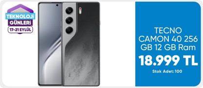 TECNO CAMON 40 256 GB 12 GB Ram (Tecno Türkiye Garantili) Kozmik Siyah