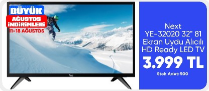 Next YE-32020 32" 81 Ekran Uydu Alıcılı HD Ready LED TV