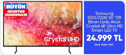 Samsung 55DU7200 55" 139 Ekran Uydu Alıcılı Crystal 4K Ultra Hd Smart LED TV