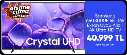 Samsung 65U8000F 65'' 165 Ekran Uydu Alıcılı 4K Ultra HD Tizen Smart Crystal TV