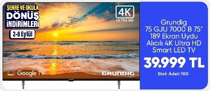Grundig 75 GJU 7000 B 75" 189 Ekran Uydu Alıcılı 4K Ultra HD Smart LED TV