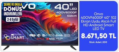 Onvo 40OVF6000F 40" 102 Ekran Uydu Alıcılı Full HD Android Smart LED TV