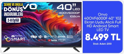 Onvo 40OVF6000F 40" 102 Ekran Uydu Alıcılı Full HD Android Smart LED TV