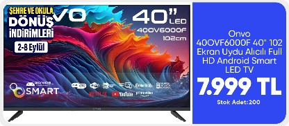 Onvo 40OVF6000F 40" 102 Ekran Uydu Alıcılı Full HD Android Smart LED TV