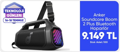 Anker Soundcore Boom 2 Plus Bluetooth Hoparlör - 140W- 2+2 Stereo Kanal - BassUp 2.0 - 30W Hızlı Şarj - 20 Saat Oynatma Süresi -