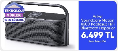 Anker Soundcore Motion X600 Kablosuz HiFi Bluetooth Hoparlör - 50W Stereo Ses - Kutup Grisi - A3130 (Anker Türkiye Garantili)
