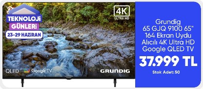 Grundig 65 GJQ 9100 65" 164 Ekran Uydu Alıcılı 4K Ultra HD Google QLED TV