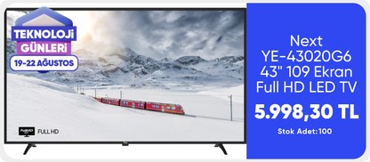Next YE-43020G6 43" 109 Ekran Full HD LED TV