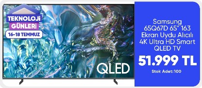 Samsung 65Q67D 65" 163 Ekran Uydu Alıcılı 4K Ultra HD Smart QLED TV