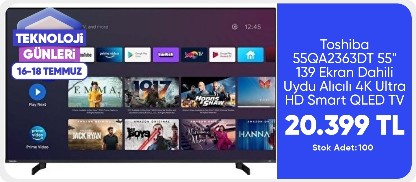 Toshiba 55QA2363DT 55" 139 Ekran Dahili Uydu Alıcılı 4K Ultra HD Smart QLED TV