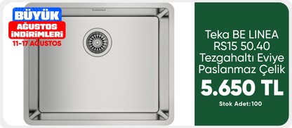 Teka BE LINEA RS15 50.40 Tezgahaltı Eviye Paslanmaz Çelik 50 cm 115000005