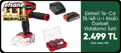 Einhell Te-Cd 18/48 Li-I Akülü Darbeli Vidalama Seti