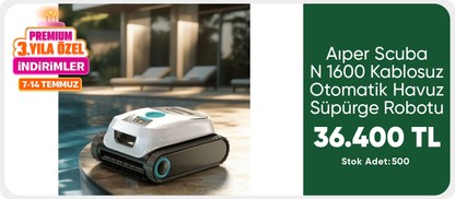 Aiper Aıper Scuba N 1600 Kablosuz Otomatik Havuz Süpürge Robotu-Robotic Poll Cleaner-Toptancıyızbiz