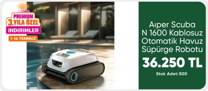 Aiper Aıper Scuba N 1600 Kablosuz Otomatik Havuz Süpürge Robotu-Robotic Poll Cleaner-Toptancıyızbiz